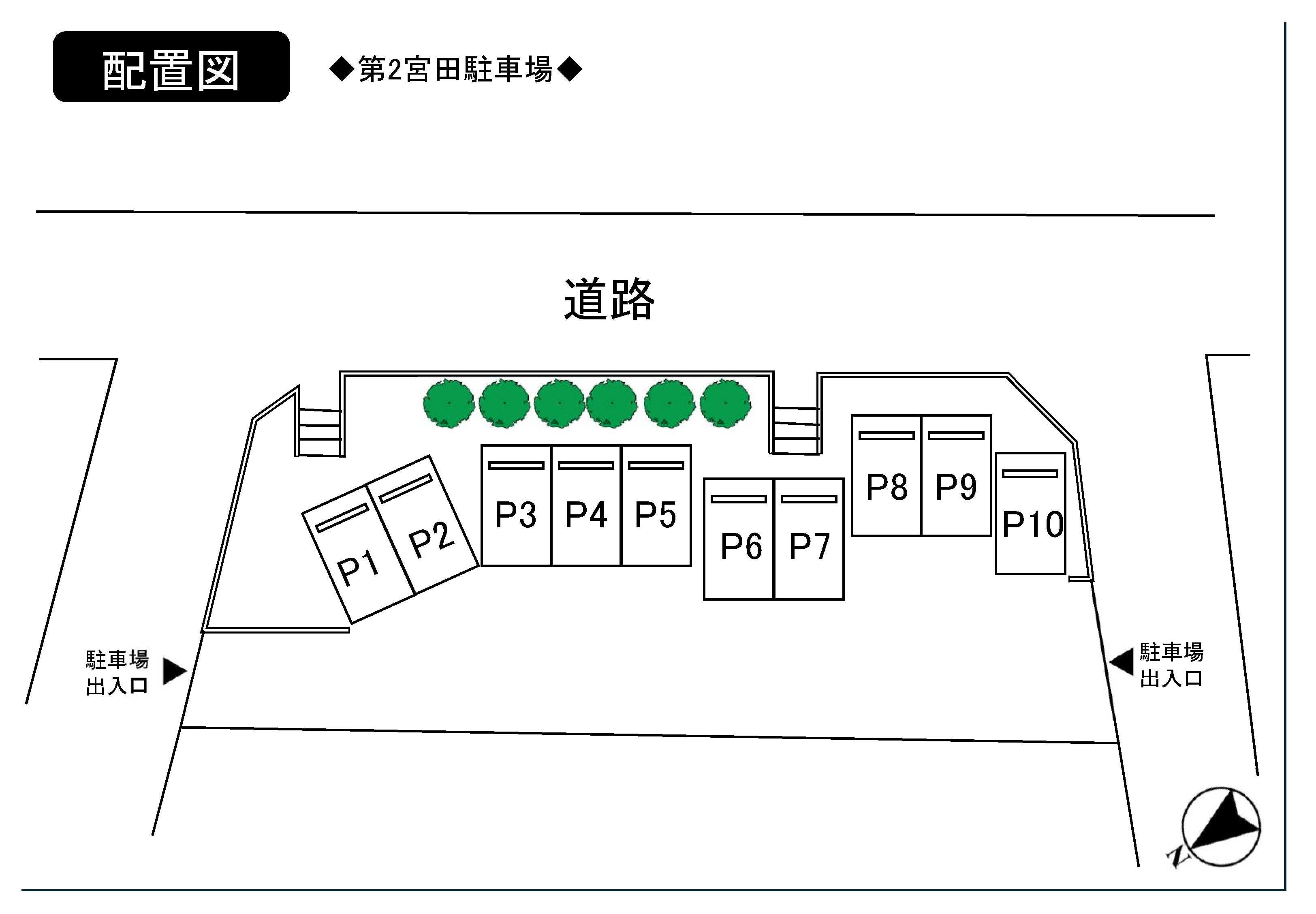 宮田第2駐車場の駐車配置図