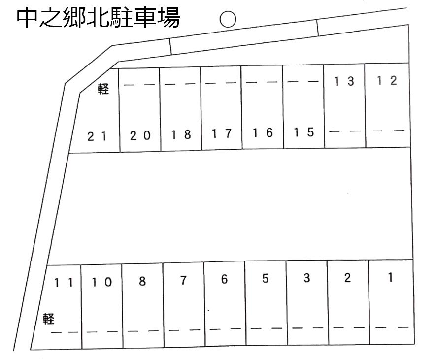 中之郷北駐車場の駐車配置図
