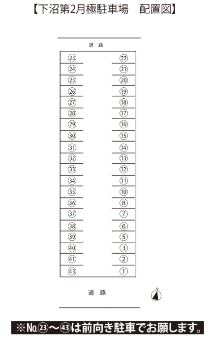 下沼町第2の駐車配置図