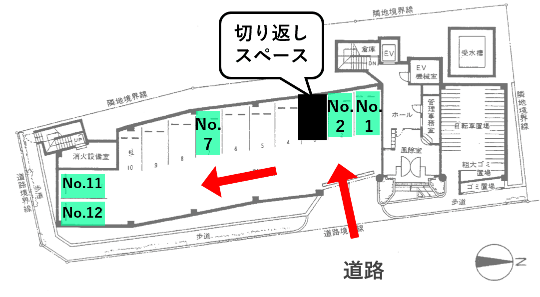 成増３丁目駐車場の駐車配置図