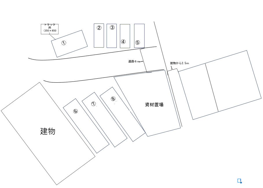 大字皆賀455-1ガレージの駐車配置図