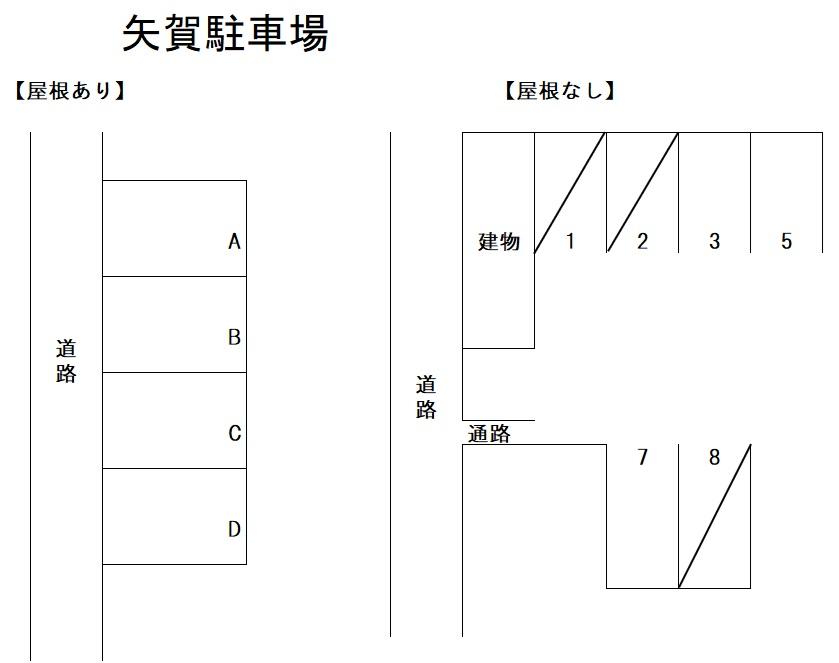 矢賀駐車場の駐車配置図