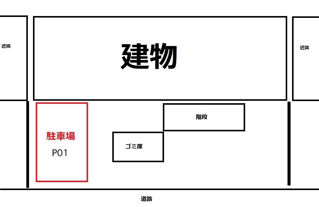 ｴｽﾃｨﾊｲﾂ松山　敷地内駐車場の駐車配置図