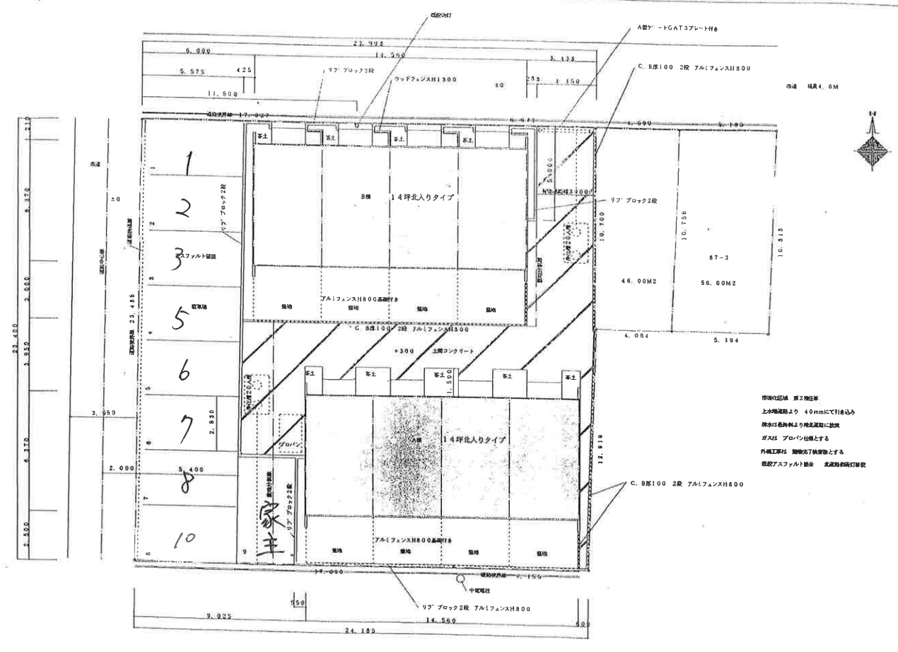 コーポ城南Ａの駐車配置図