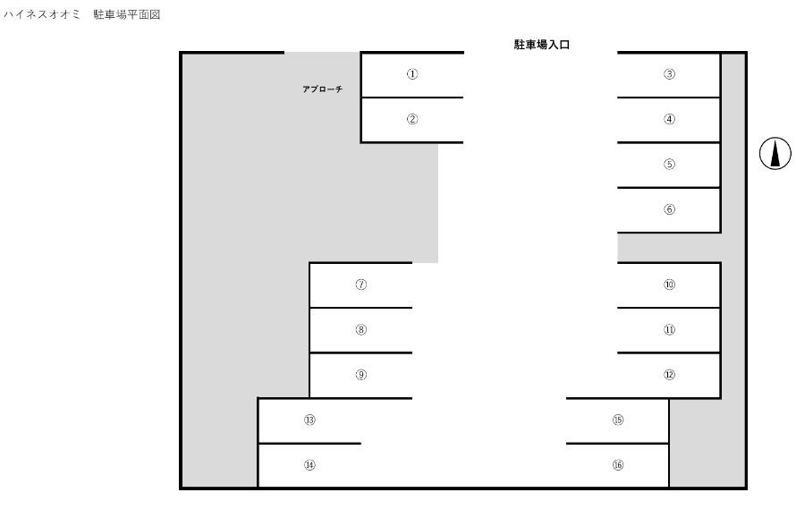 ハイネスオーミの駐車配置図
