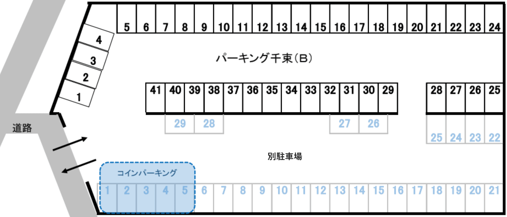パーキング千束（Ｂ）の駐車配置図