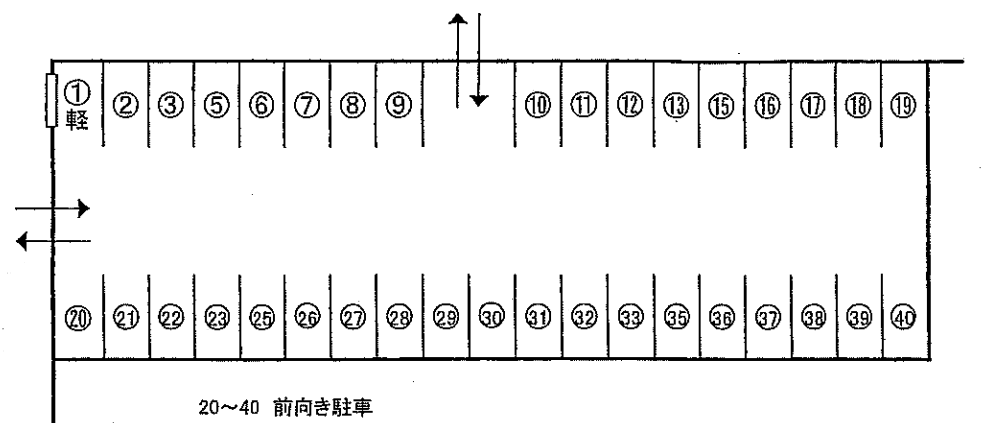 長瀬第２駐車場の駐車配置図