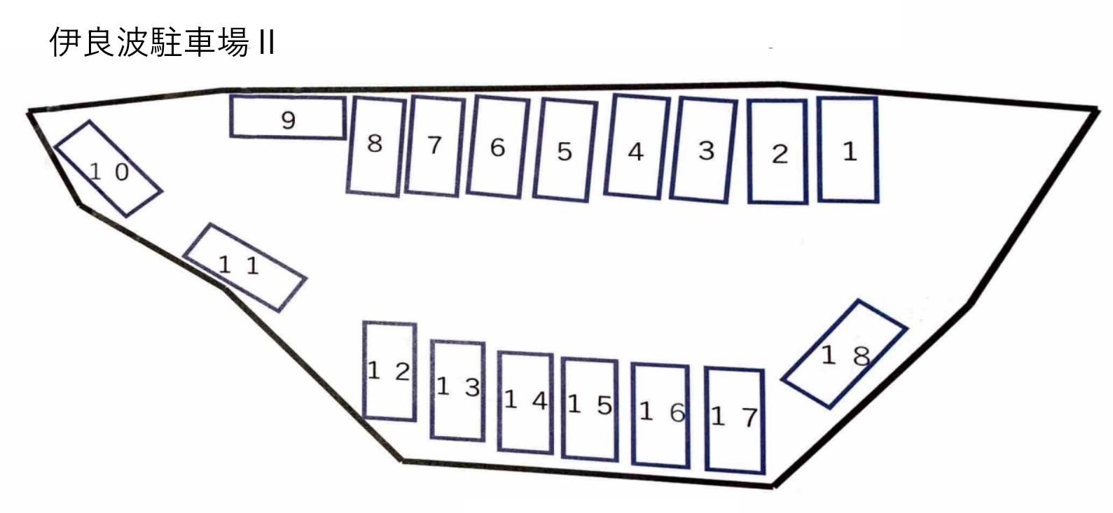 伊良波駐車場Ⅱの駐車配置図