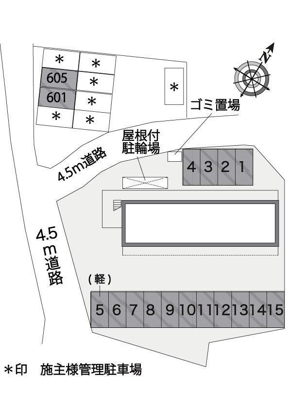 フレッシュⅢ(15150)の駐車配置図