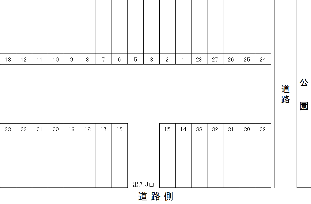 宮崎パーキングの駐車配置図