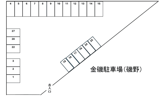金磯駐車場（磯野）の駐車配置図
