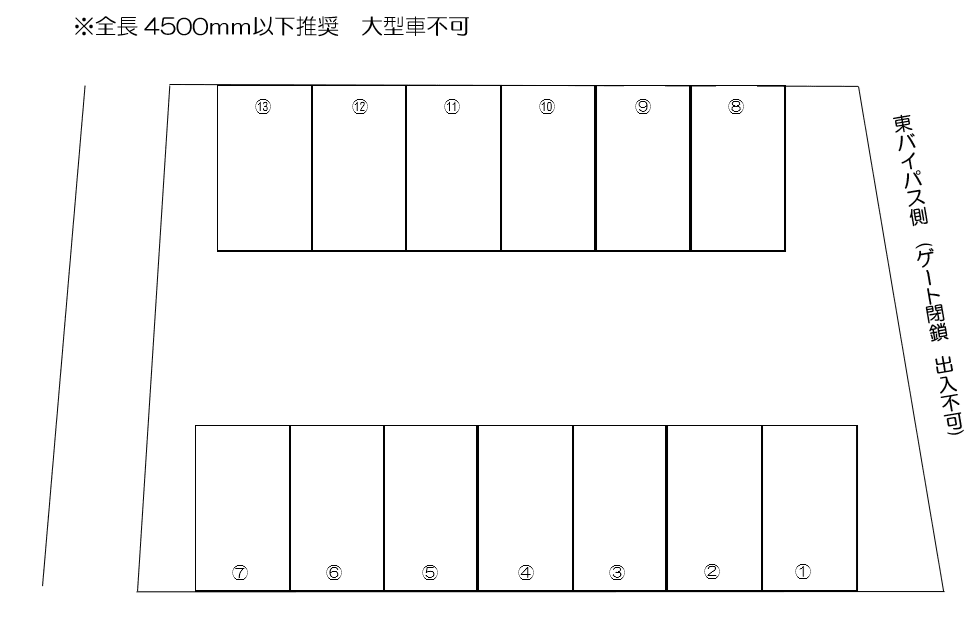 神水２丁目モータープールの駐車配置図