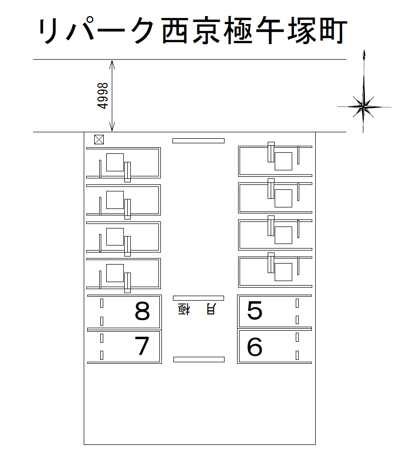 西京極午塚町の駐車配置図