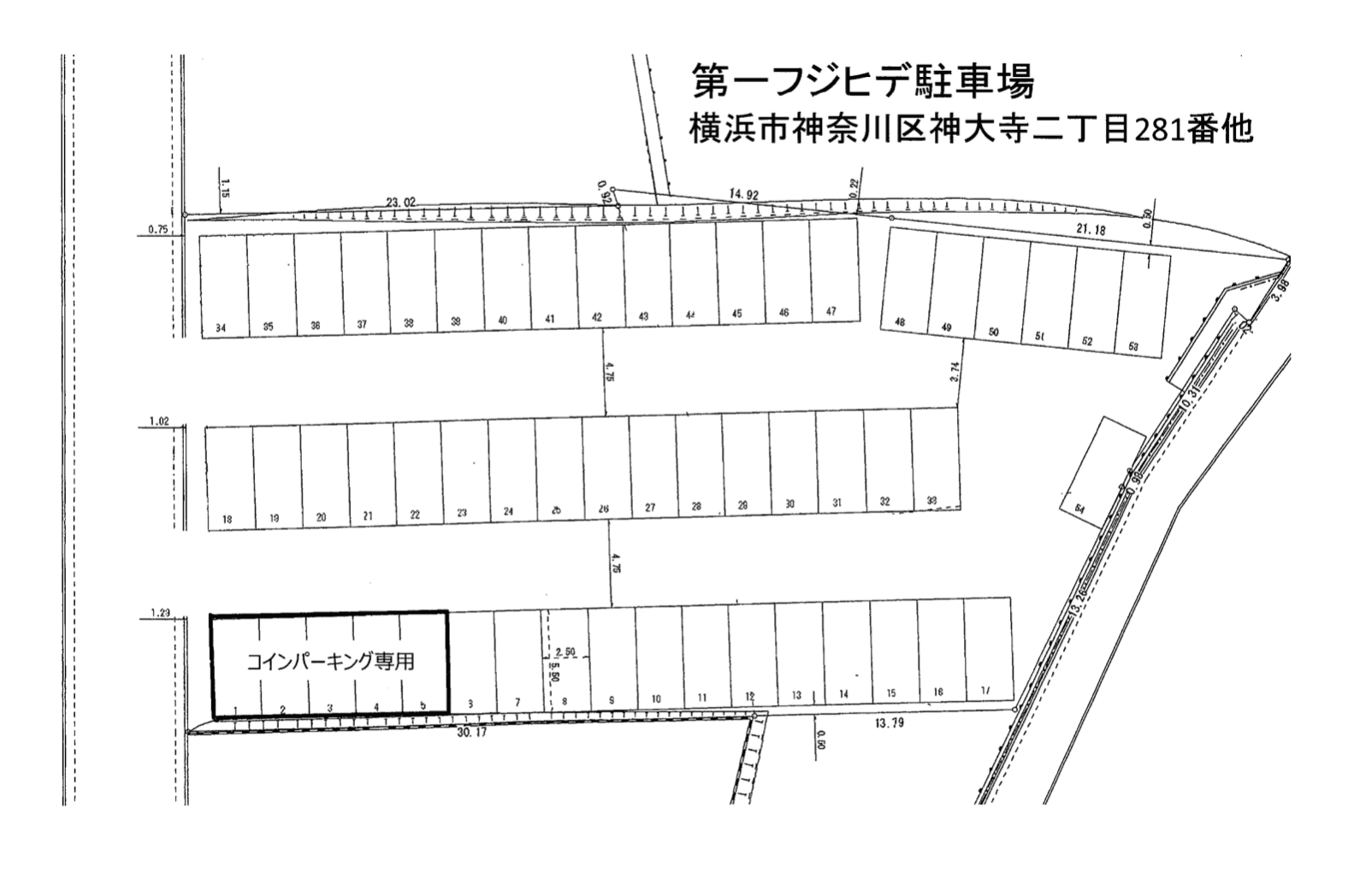 第一フジヒデ駐車場の駐車配置図