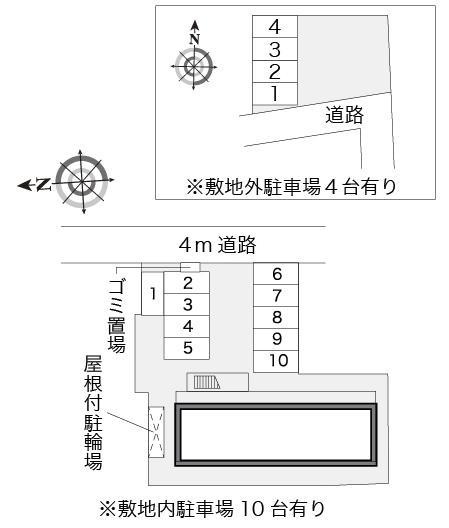 シャルム(13991)　敷地外駐車場の駐車配置図