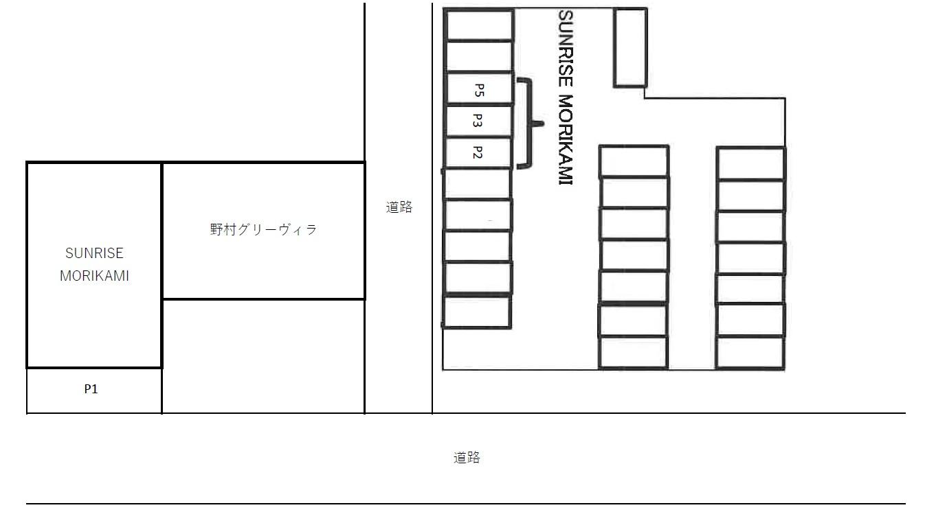 ＳＵＮＲＩＳＥ ＭＯＲＩＫＡＭＩの駐車配置図
