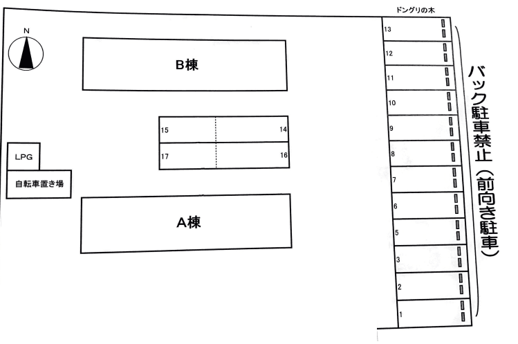 センチュリー６丁目の駐車配置図