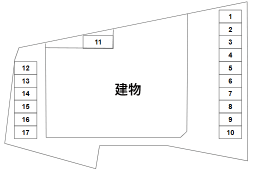 フレグランスⅢ駐車場の駐車配置図