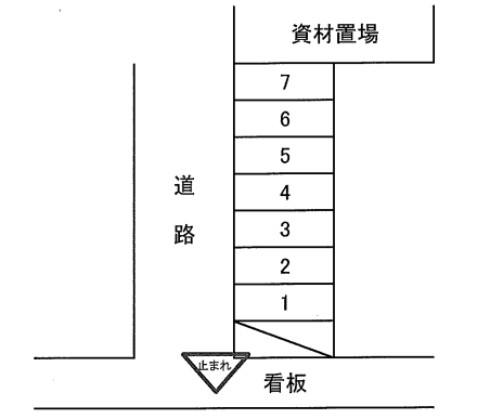 保木間谷古宇第3駐車場の駐車配置図