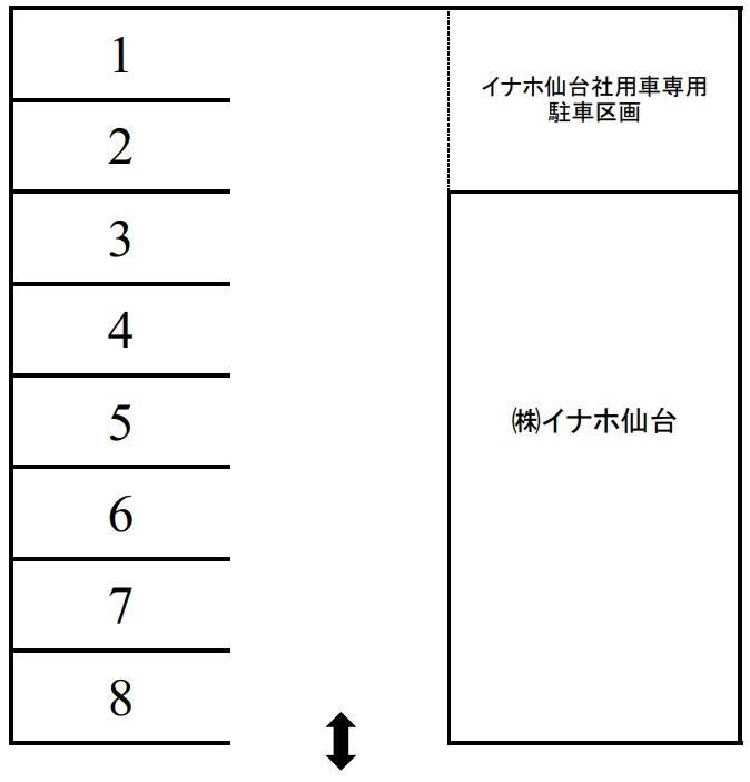 イナホ仙台パーキングの駐車配置図