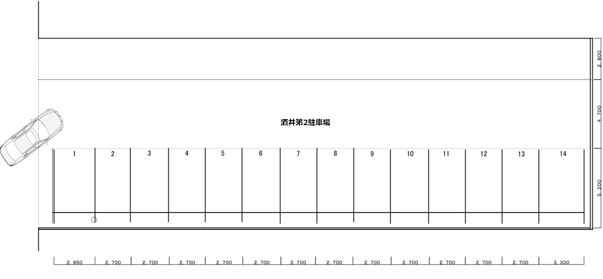酒井第2駐車場の駐車配置図