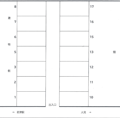 牧野第一駐車場の駐車配置図