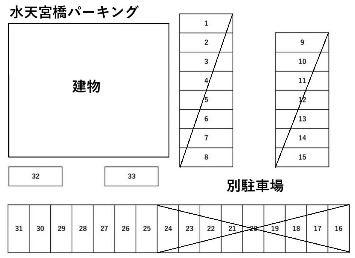 水天宮橋パーキングの駐車配置図