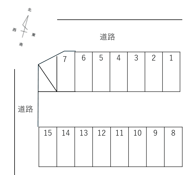 嶋南田中駐車場の駐車配置図