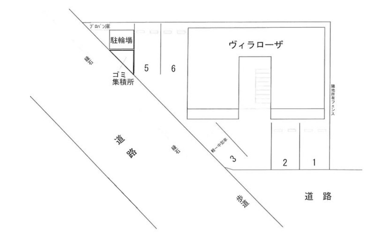 ヴィラ ローザ駐車場の駐車配置図