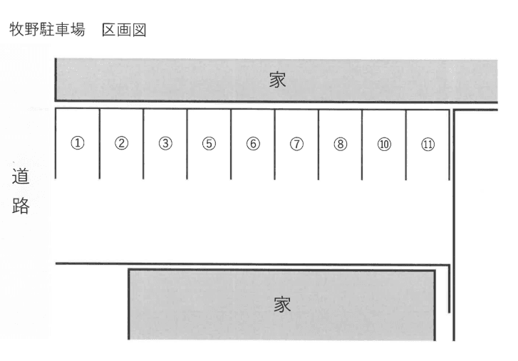 牧野駐車場の駐車配置図