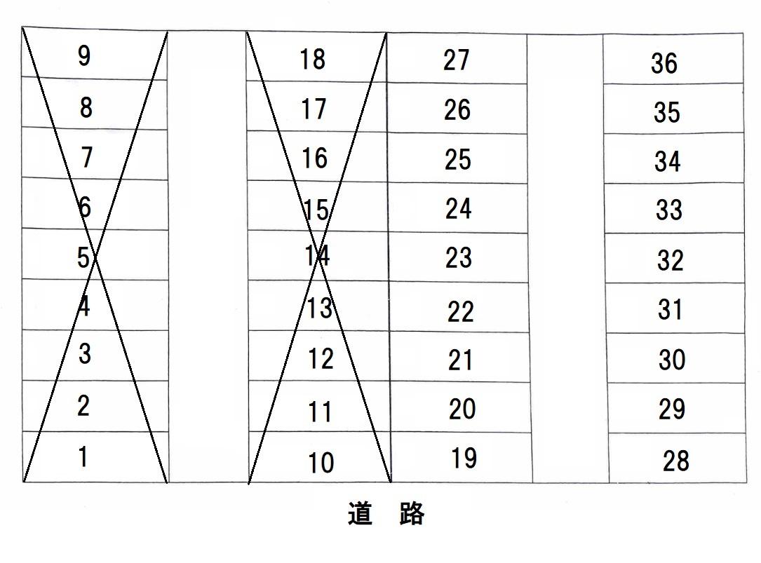 新井町518-3駐車場の駐車配置図
