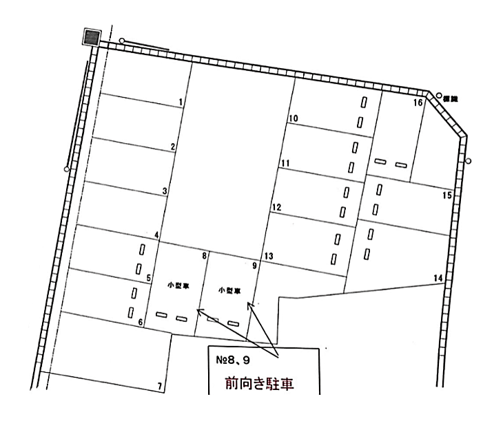 安城朝日町パーキングの駐車配置図