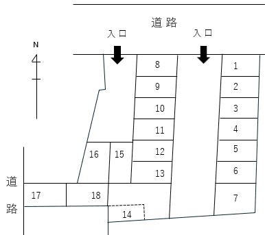 渡邉定則駐車場の駐車配置図