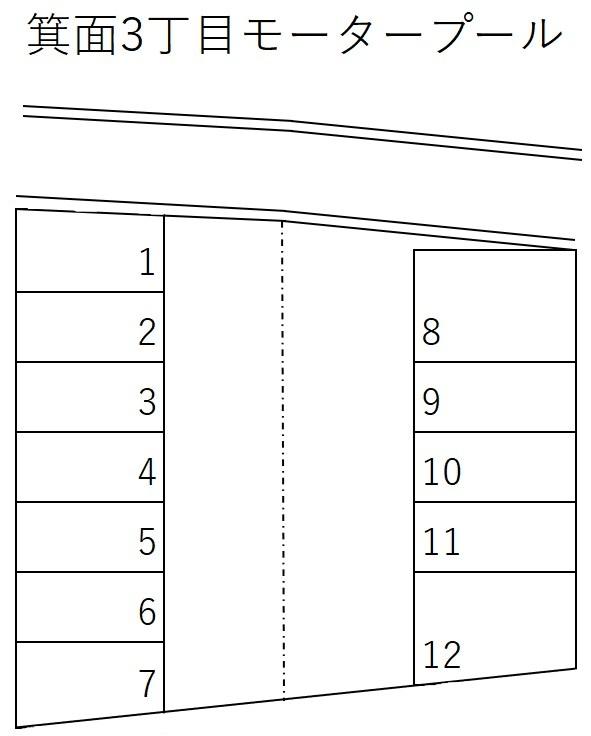 箕面3丁目モータープールの駐車配置図