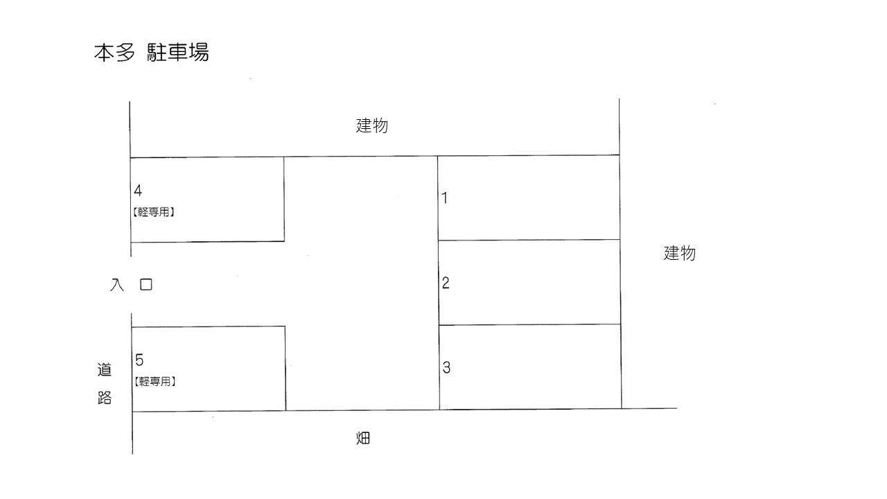本多駐車場の駐車配置図