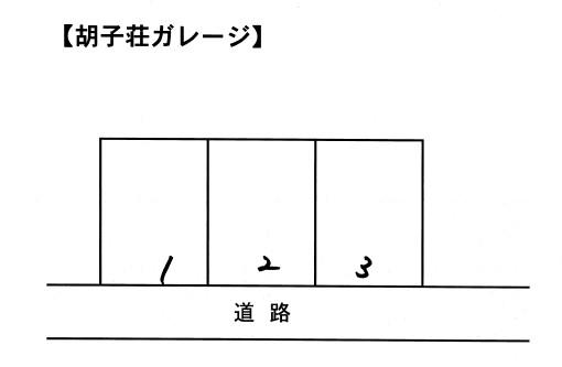 胡子荘ガレージの駐車配置図