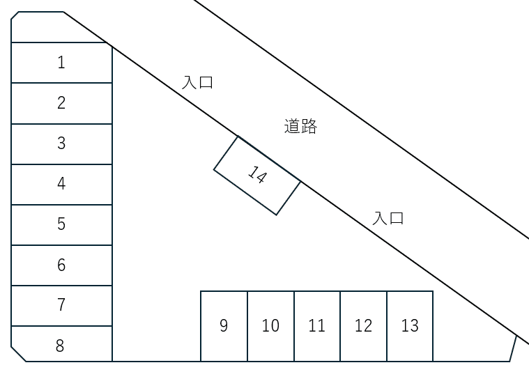 笹野パーキングの駐車配置図