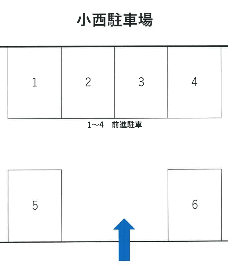 小西駐車場の駐車配置図