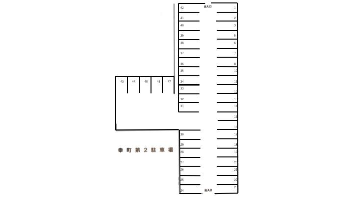 幸町第２駐車場の駐車配置図