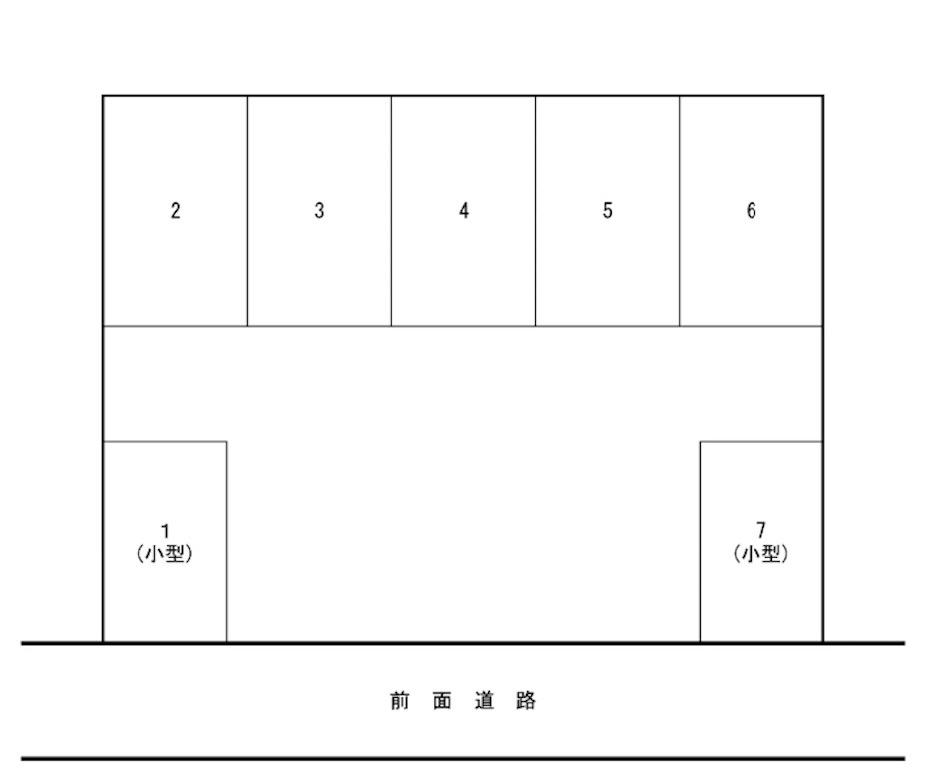 五日市中央７丁目ガレージの駐車配置図
