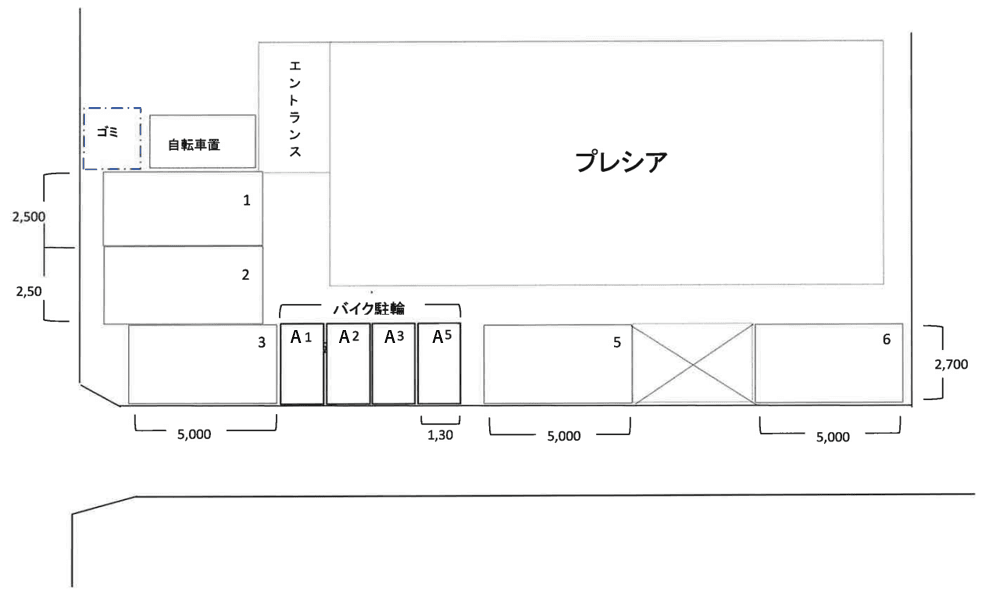 プレシア駐車場の駐車配置図