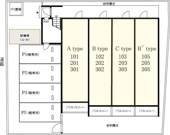 リブリ・蛍池駐車場の駐車配置図