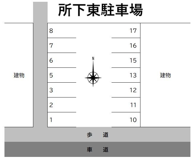 所下東駐車場の駐車配置図