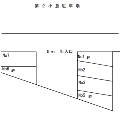 第2小倉駐車場の駐車配置図