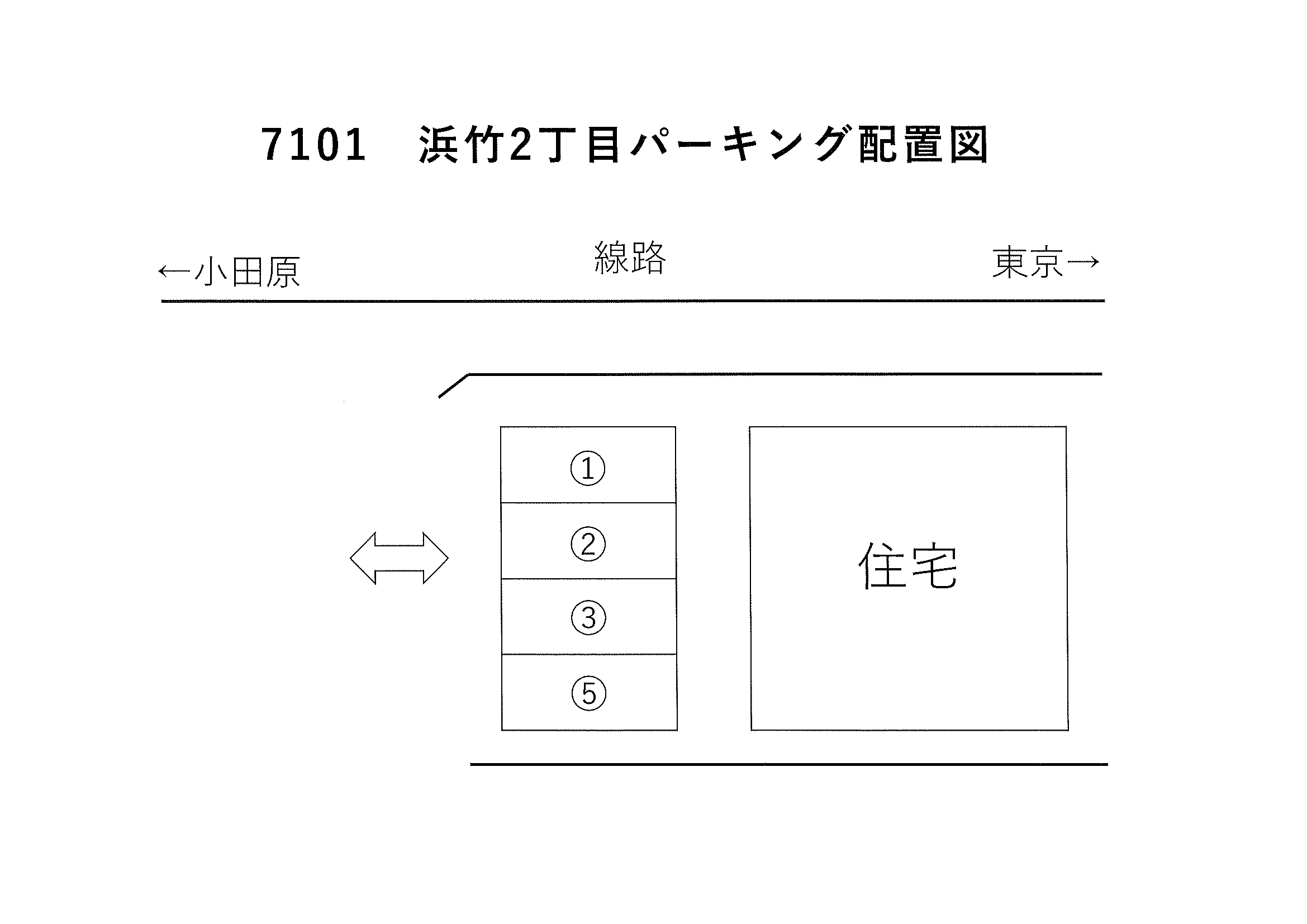 浜竹2丁目パーキングの駐車配置図