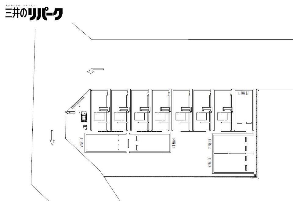 立川砂川町１丁目の駐車配置図