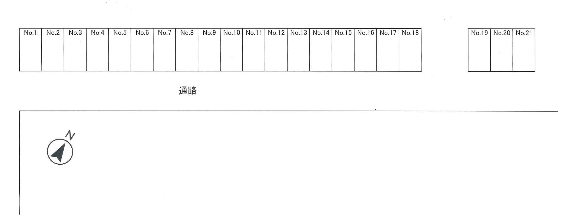 長房駐車場の駐車配置図