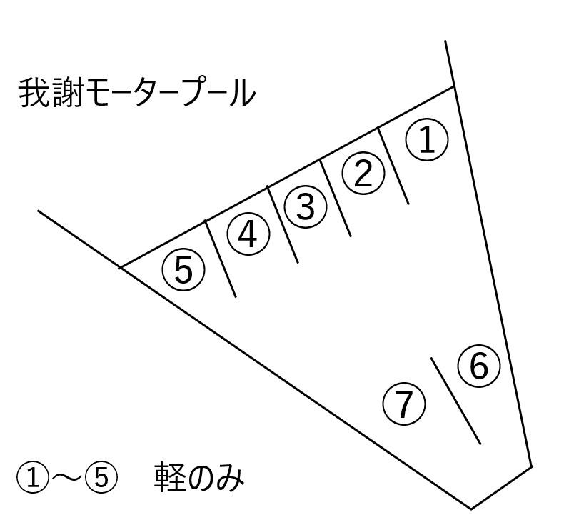 我謝モータープールの駐車配置図
