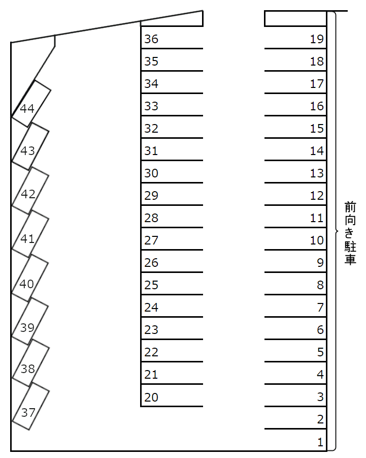 ミステール南駐車場の駐車配置図