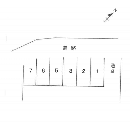 岸本パーキングの駐車配置図